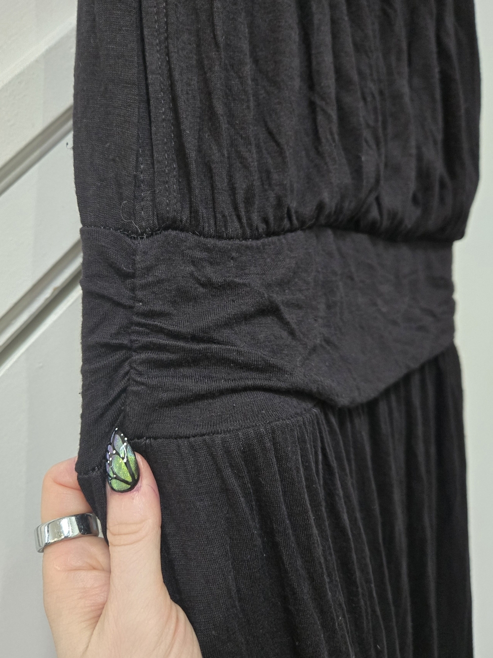 Black Drapey Summer Dress M-L
